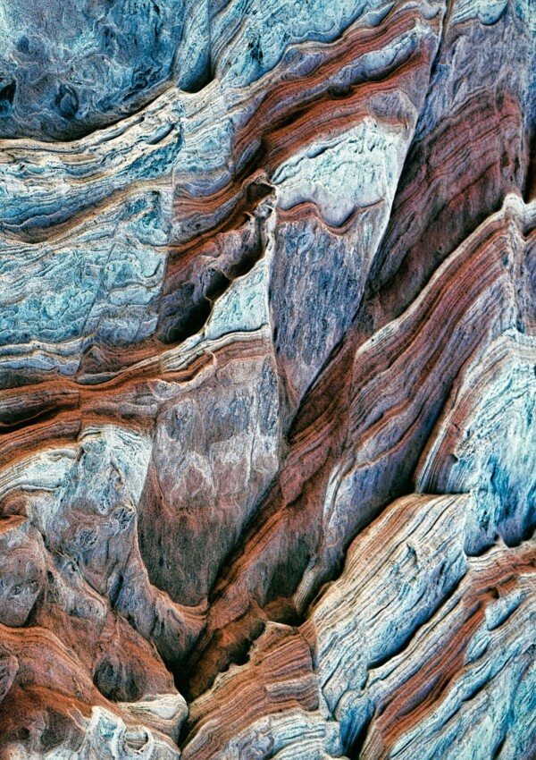 By Michael Piraino Abstract rock formations in red and blue, Vermilion Cliffs Arizona