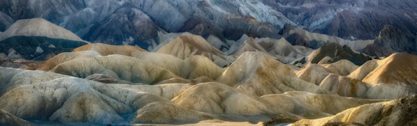 By Michael Piraino Badlands hills panorama in Death Valley