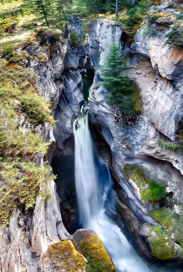 By Michael Piraino waterfall in Maligne canyon, Canadian Rocky Mountains, Jasper National Park