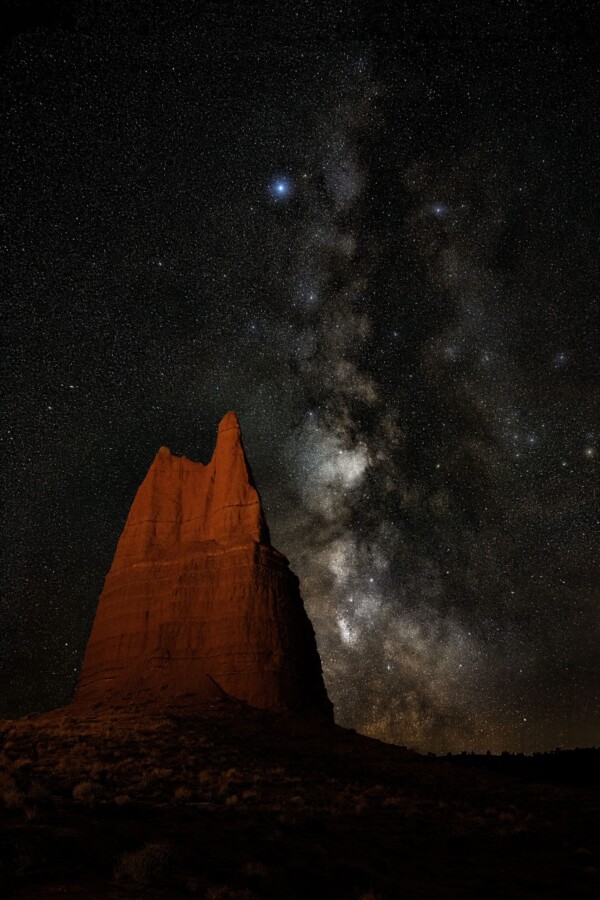 By Michael Piraino Utah badlands rock formations with Milky Way