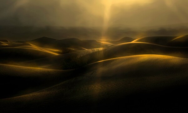 By Michael Piraino Sunrise, Dunes and Sand Storm in Death Valley National Park