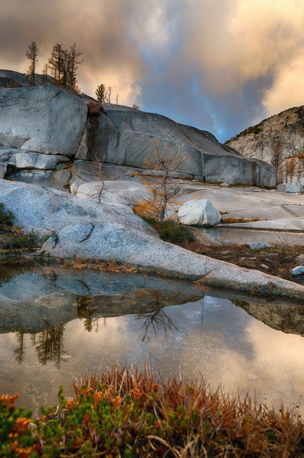 By Michael Piraino Sunrise reflections in Enchantment lakes, Alpine Lakes Wilderness, Washington state