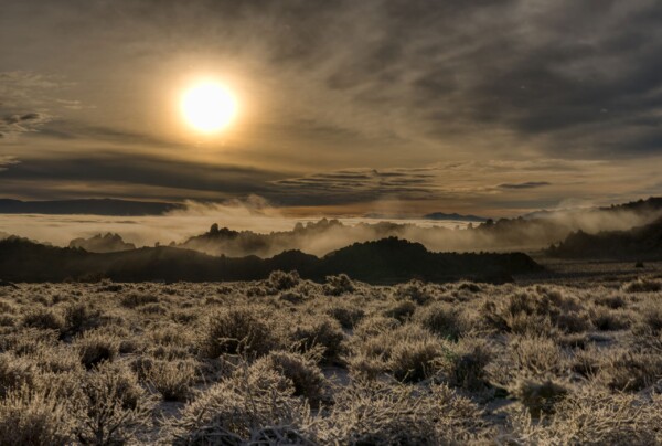 By Mchael Piraino Sunrise, fog and rock formations in the Sierra Mountain foothills