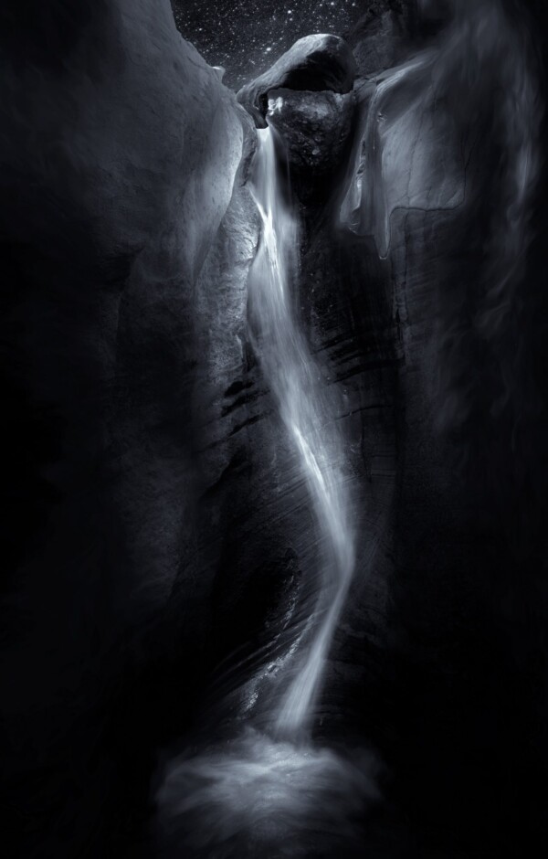 By Michael Piraino Moonlit Waterfall, Grand Staircase Escalante National Monument, Utah, 2018